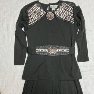 Vintage Witchy Dress Black Cotton Knit Maxi Midi Witchy Vibes